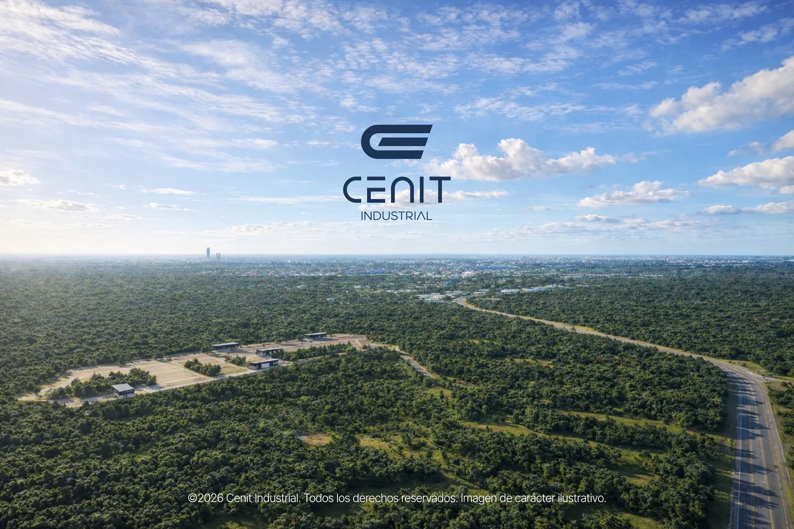 Vista aérea de la lotificación de CENIT Industrial