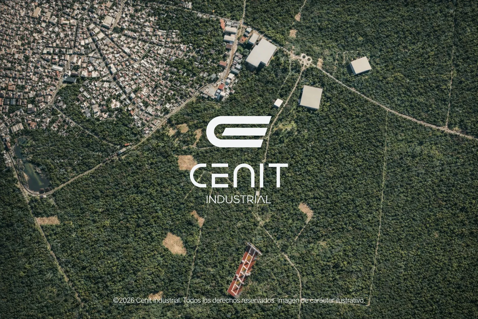 Vista satelital de la ubicación de CENIT Industrial dentro del corredor industrial de Mérida